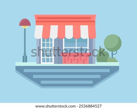 small store front view vector