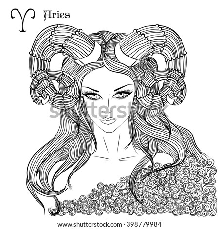 Zodiac. Vector Illustration Of The Astrological Sign Of Aries As A ...
