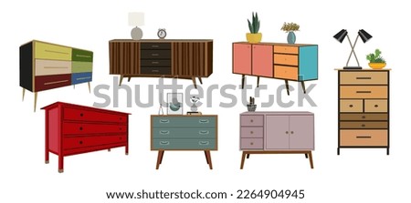 Chest of drawer, bedside table set interior design