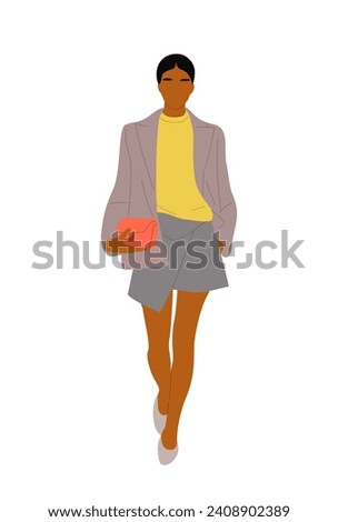 Similar – Image, Stock Photo African American woman standing near white wall