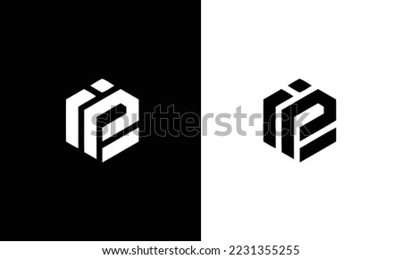 IP logo design template vector illustration