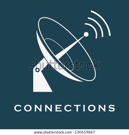 Vector of  satellite poster, satellite symbol or icon, satellite illustration, satellite logo