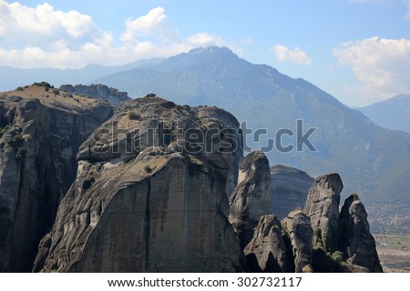 View of the mountain valley. Mountain view. Thessaly. Thessaly mountains. Kalambaka. Valley view