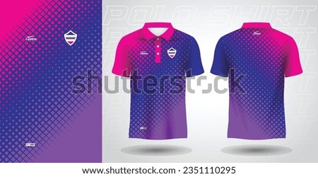 blue purple and pink polo sport shirt sublimation jersey template