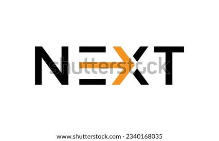 Next word with arrow Letter Logo design Template