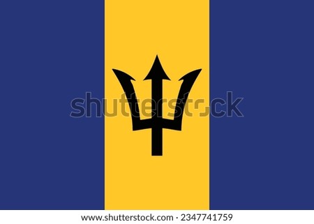 Barbados flag vector image icon