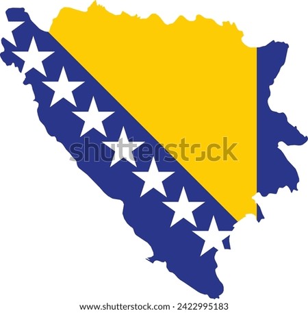 Flag Map of  Bosnia and Herzegovina