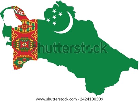 Map of Turkmenistan logo vector