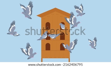 Image, Stock Photo dovecote Dovecote pigeons