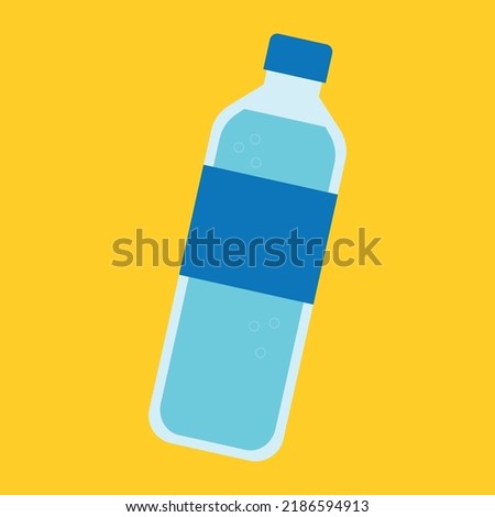 bottle of water on yellow background