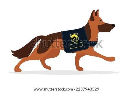 Police dog, German Shepherd walking