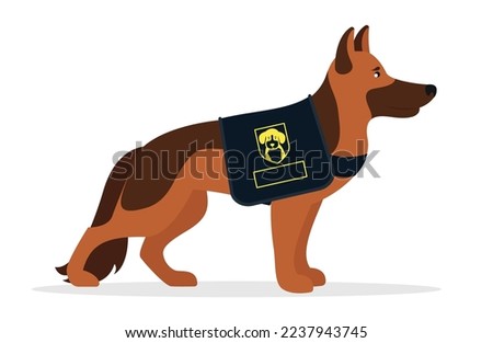 Police dog, german shepherd standing