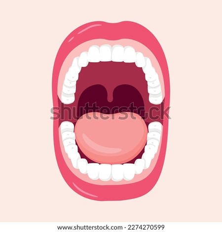 Funny cartoon mouth with tongue out. Vector illustration for your design