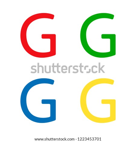 Letter G, icon set. Vector illustration