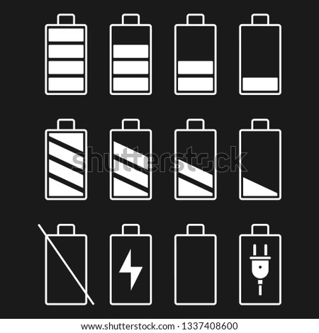 Batteries indicators. Vector illustration