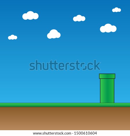 Retro game. Graphic template. Vector background