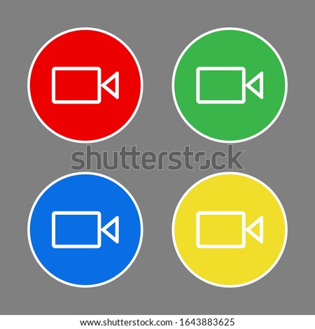 Cameras set, icons. Graphic template. Vector background