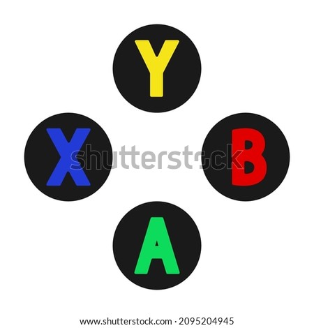 Colored letters in circles. Buttons set, icons. Graphic template. Vector illustration