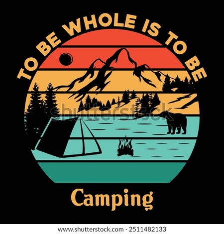 Camping T-shirt Design Hiking Mountain design campfire Vector file