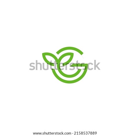 G leaf logo Design Template Vector Graphic Branding Element.
 Stok fotoğraf © 