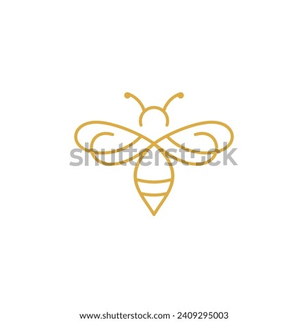 honey bee logo design vector illustration