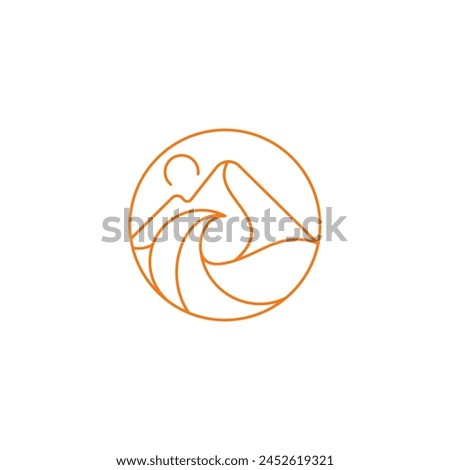 mountain icon logo vector symbol illustration design, mountain landscape line art design