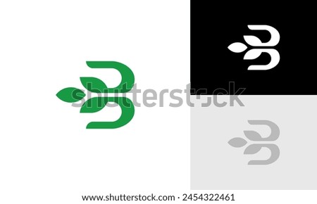 Letter B with leaf vector logo design. Suitable for business, web, nature and design