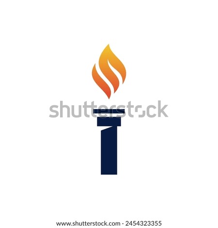 torch logo symbol illustration design, various of fire flame torch design