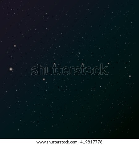 The Great Bear constellation. Starry night sky, star background / wallpaper with big dipper. Ursa Major constellation. Stock vector illustration.
