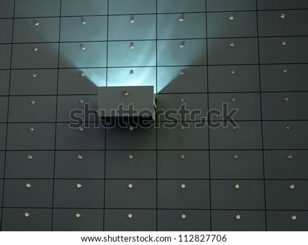 glowing cell in safety deposit box