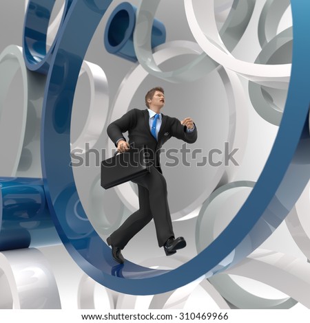 businessman running in the circle