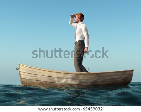 Man Drifting In A Boat Stock Photo 65459032 : Shutterstock