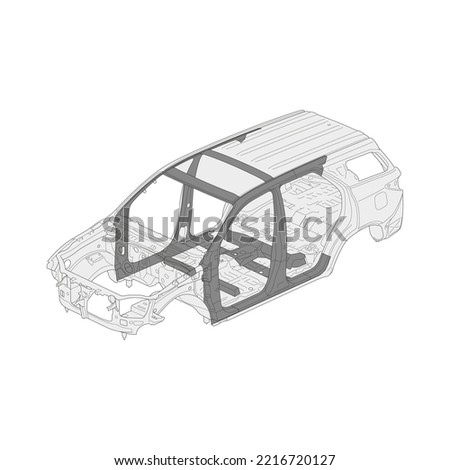 Illustration Vector of Body Frame Sport Utility Vehicle Car 