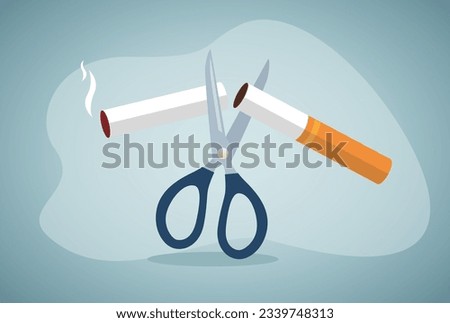 smoking, Quit smoking. Scissors cut off cigarettes