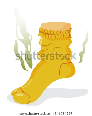 Stinky Sock On The Foot Stock Vector Illustration 346084997 : Shutterstock