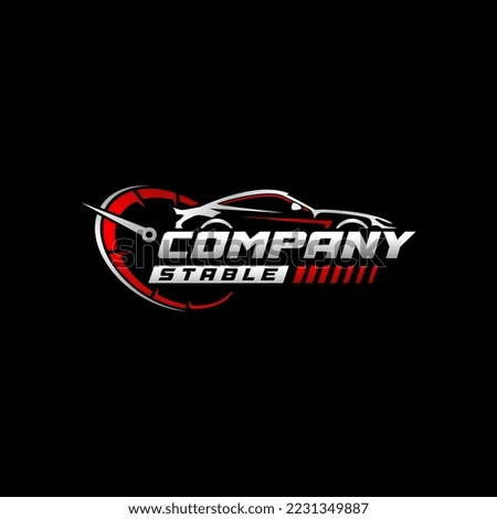 Auto car speed logo design template