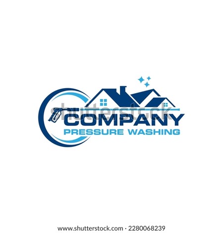 pressure wash home logo template design