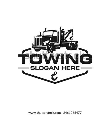 Illustration vector graphic of towing truck service logo