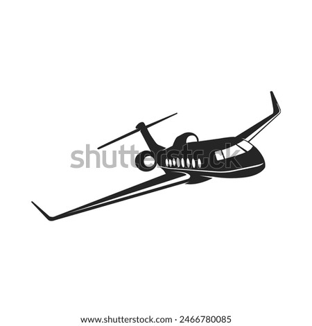 Private jet vector icon. Business jet illustration flat design template 3