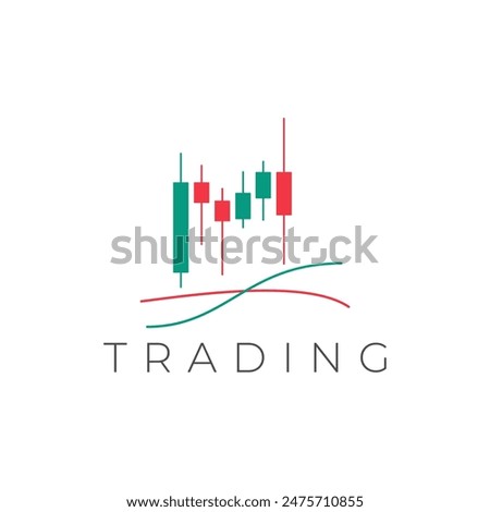 Modern trading digital graphic. Trade,  logo vector design template