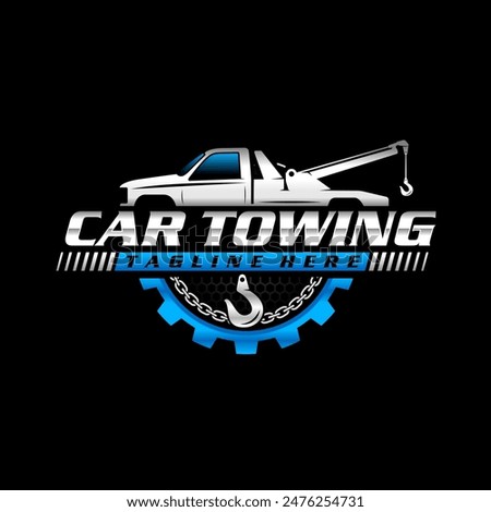 graphic logo of towing truck service vector design suitable for the automotive  brand