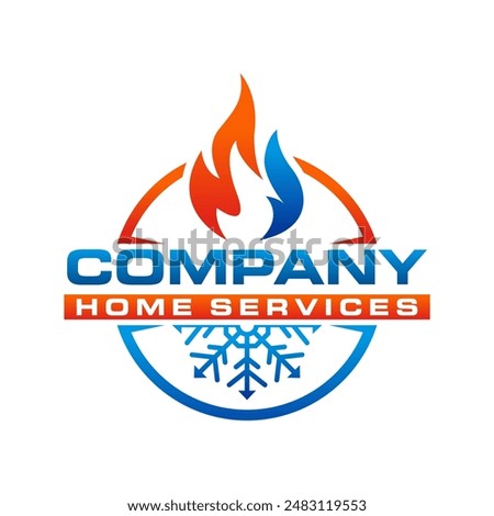 vector of plumbing, heating, and cooling service company logo design  illustration 1