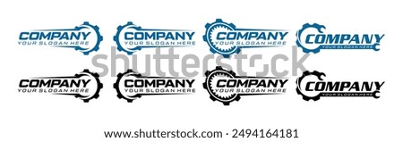 set of gear automotive factory industry engineering logo design template