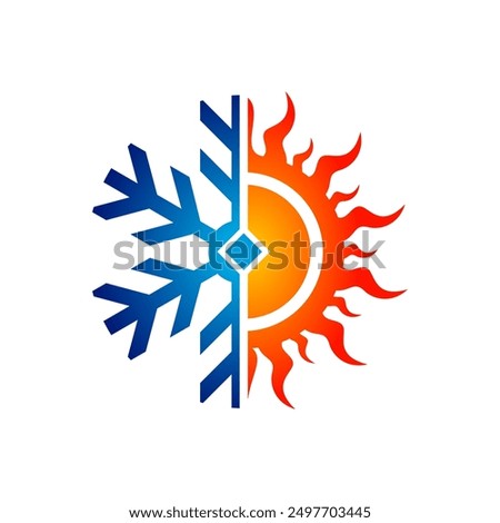 HVAC logo. Heating and Cooling icon. Vector logo design