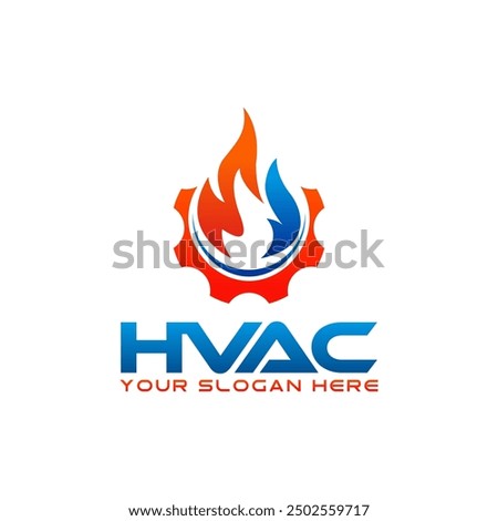 Flame and drop water, cooling and heating logo template. Plumbing, heating illustrations