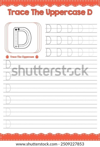 Trace the Uppercase Alphabet D