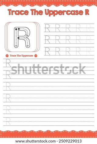 Trace the Uppercase Alphabet R