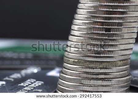 metal coins compiled each other pyramid