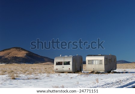 Abandoned campers, Eagle Nest, New Mexico, USA