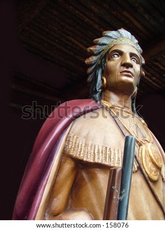 Carved Wooden indian statue